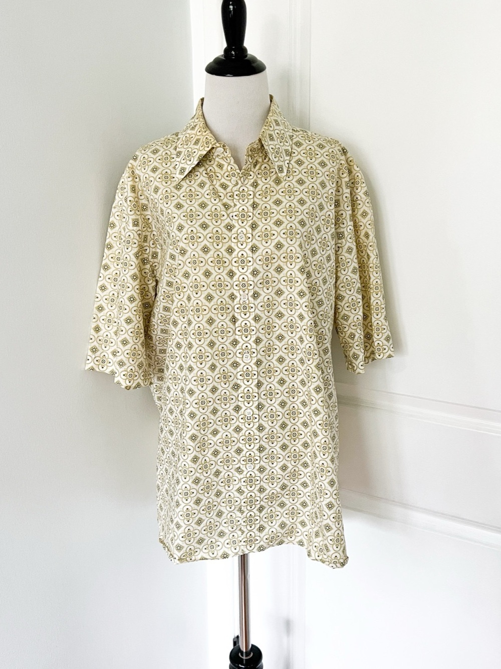 Ted Baker Men's Geometric Cotton Shirt Size 6 (XXL) Like New